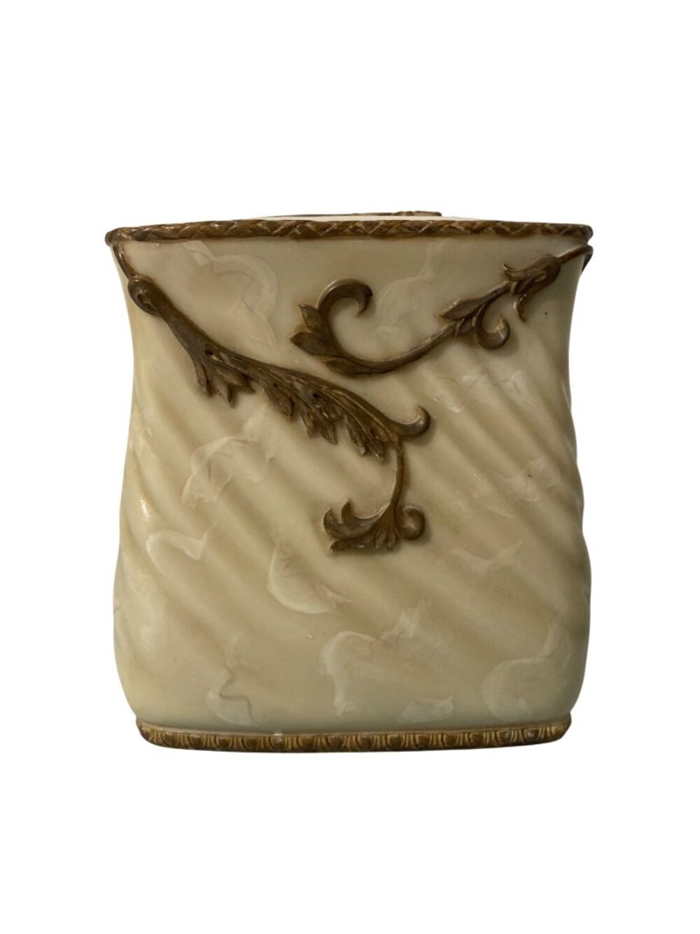 Allegro Hand Painted Tissue Box Cover Ornate Faux Marble Design